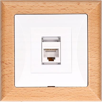 Timex-Elektro Gniazdo Internetowe Lan Rj45 Opal Drewno Biały