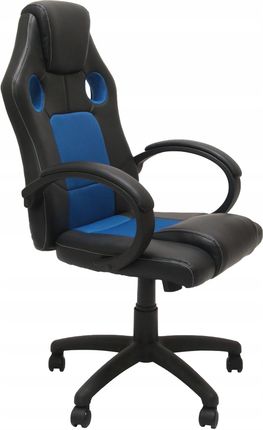 Fotel Obrotowy Enzo Krzesło Biuro Niebiesko Czarny