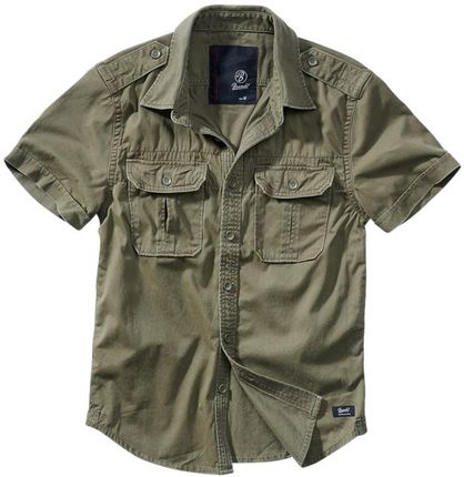 Brandit Vintage męska koszula z krótkim rękawem 1/2, oliwkowa - Rozmiar:4XL