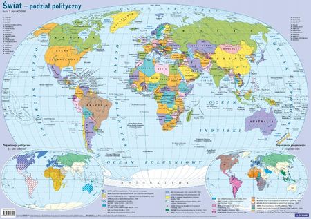 Demart Mapa W Tubie: Świat Polityczna Na Ścianę