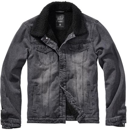 Brandit Sherpa dżinsowa kurtka z kożuszkiem, czarna - Rozmiar:3XL