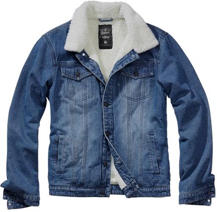 Brandit Sherpa dżinsowa kurtka z kożuszkiem, niebieska - Rozmiar:3XL