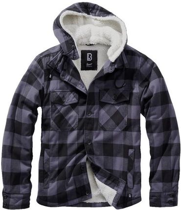 Brandit Lumberjacket kurtka z kapturem czarno-siwa - Rozmiar:4XL