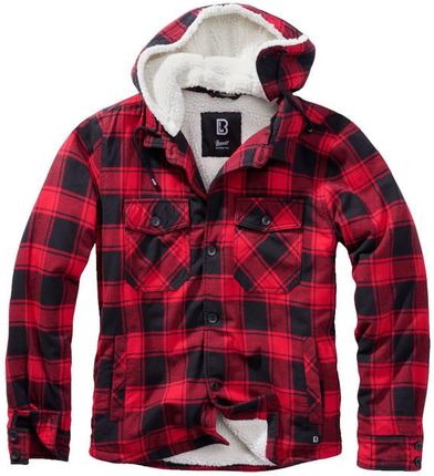 Kurtka Brandit Lumberjacket z kapturem, czerwono-czarna - Rozmiar:4XL