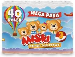 Zdjęcie 40 rolek 3 warstwy Papier toaletowy MIŚKI - Koszalin