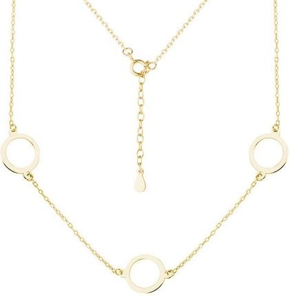 Valerio.Pl Pozłacany Naszyjnik Gwiazd Celebrytka Trzy Kółka Ring Srebro 925 (Z1535N_G)