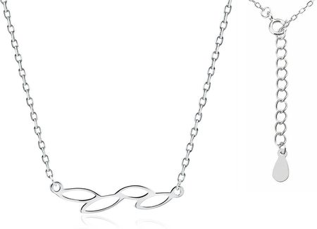 Valerio.Pl Rodowany  Naszyjnik Gwiazd Celebrytka Ażurowy Listek Srebro 925 (Z1914NR)