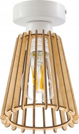 Led-One Lampa stała sufitowa plafon Loft klosz drewno eko (KLOSZPIRAMIDKAPLAFONMAŁY)
