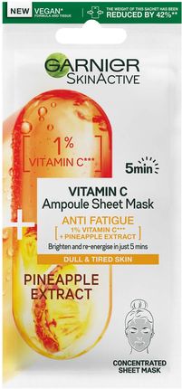 Garnier SkinActive Vitamin C Ampoule Sheet Mask Pineapple Maska w płacie 15g