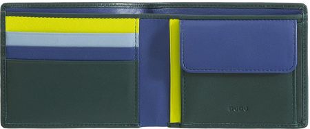 DUDU Skórzany portfel dla mężczyzn, kolorowa portmonetka z zabezpieczeniem RFID i kieszenią na monety i karty.