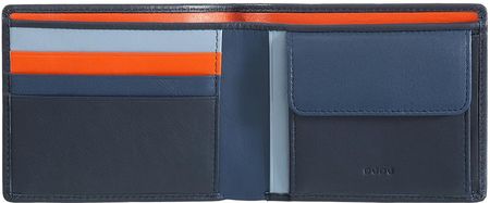 DUDU Skórzany portfel dla mężczyzn, kolorowa portmonetka z zabezpieczeniem RFID i kieszenią na monety i karty.