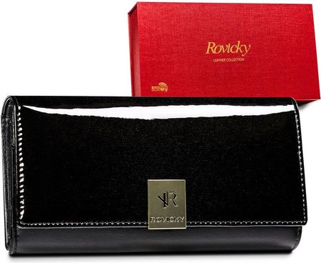 Klasyczny portfel damski z dużą sekcją na karty — Rovicky