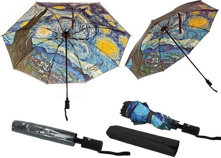 Parasol automatyczny, składany - V. van Gogh, Gwiaździsta Noc (dekoracja pod spodem) (CARMANI)