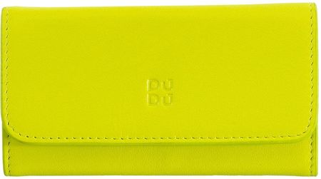 DUDU Minimal Leather Key Holder Wallet Pouch with 5 Keyrings Case and Snap Closure, Coloured Design