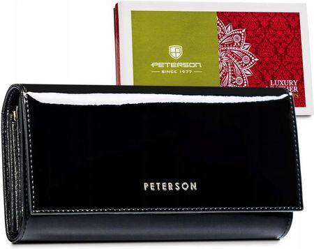 Lakierowany portfel damski na karty z ochroną RFID — Peterson