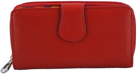 Kolorowe portfele damskie skórzane - Czerwone