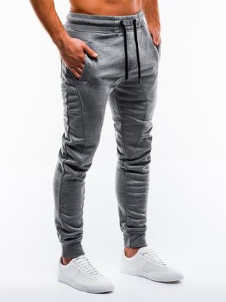 Ombre spodnie dresowe męskie P867, siwy - Rozmiar:L