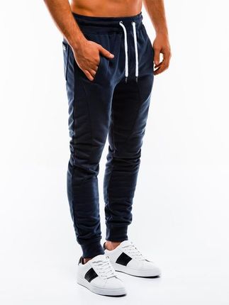 Ombre spodnie dresowe męskie P867, navy niebieski - Rozmiar:L