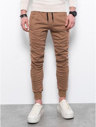 Ombre spodnie dresowe męskie P867, brązowy - Rozmiar:L