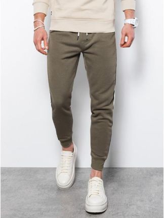 Ombre spodnie dresowe męskie P865, kolor olive - Rozmiar:L