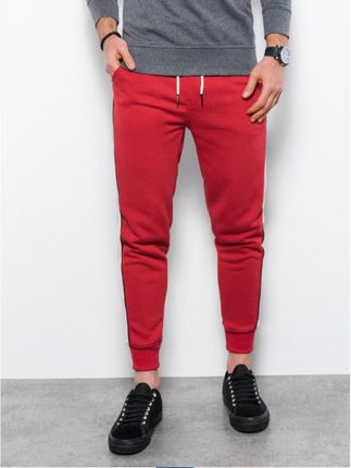 Ombre spodnie dresowe męskie P865, kolor czerwony - Rozmiar:L