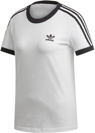 Koszulka damska adidas 3 Stripes Tee biało-czarna ED7483 : Rozmiar - 34
