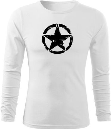 DRAGOWA Fit-T koszulka z długim rękawem star, Biała 160g/m2 - Rozmiar:S