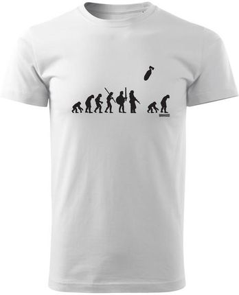 DRAGOWA koszulka z krótkim rękawem ewolucja, biała 160g/m2 - Rozmiar:5XL