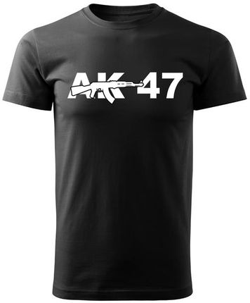 DRAGOWA koszulka z krótkim rękawem ak47, czarna 160g/m2 - Rozmiar:4XL