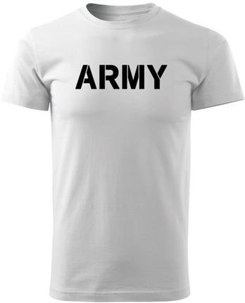 DRAGOWA koszulka z krótkim rękawem Army, biała 160g/m2 - Rozmiar:4XL