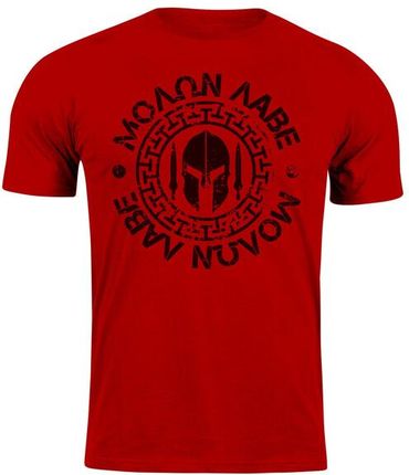 DRAGOWA koszulka z krótkim rękawem Molon Labe, czerwona 160g/m2 - Rozmiar:5XL