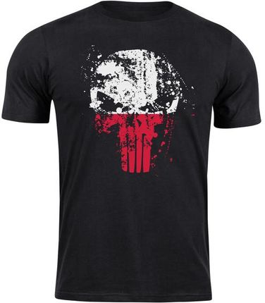 DRAGOWA koszulka z krótkim rękawem Polski Punisher, czarna - Rozmiar:L