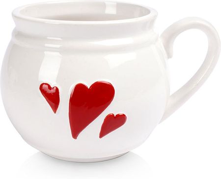 Kubek ceramiczny biały serce 800 ml