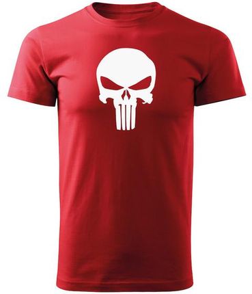 DRAGOWA koszulka z krótkim rękawem punisher, czerwona 160g/m2 - Rozmiar:3XL