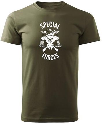 DRAGOWA koszulka z krótkim rękawem special forces, oliwkowa 160g/m2 - Rozmiar:4XL