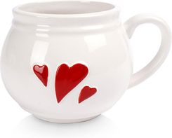 Zdjęcie Kubek ceramiczny biały serce 430 ml - Kościan