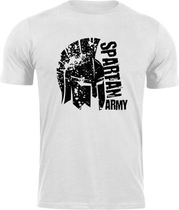 DRAGOWA koszulka z krótkim rękawem spartan army León, biała 160g/m2 - Rozmiar:5XL