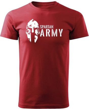 DRAGOWA koszulka z krótkim rękawem spartan army, czerwona 160g/m2 - Rozmiar:4XL
