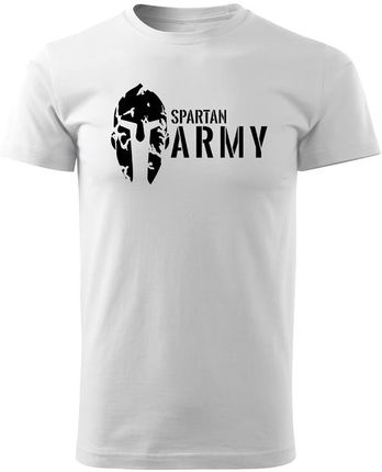 DRAGOWA koszulka z krótkim rękawem spartan army, biała 160g/m2 - Rozmiar:4XL