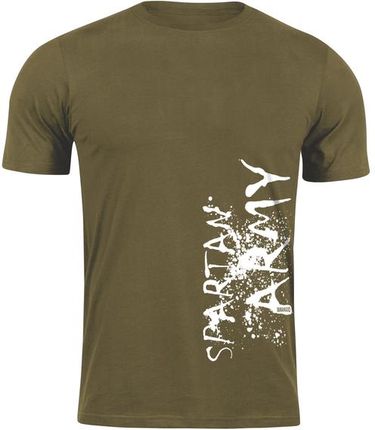 DRAGOWA koszulka z krótkim rękawem spartan army WAR, oliwkowa 160g/m2 - Rozmiar:4XL