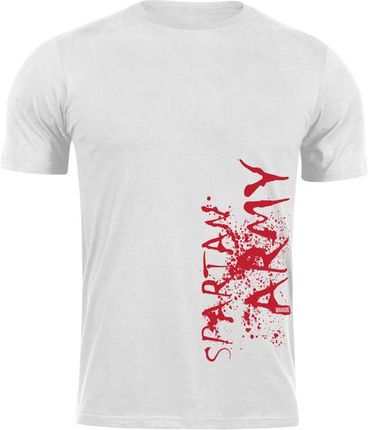 DRAGOWA koszulka z krótkim rękawem spartan army WAR, biała 160g/m2 - Rozmiar:4XL