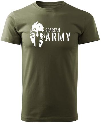 DRAGOWA koszulka z krótkim rękawem spartan army, oliwkowa 160g/m2 - Rozmiar:4XL