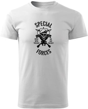 DRAGOWA koszulka z krótkim rękawem special forces, biała 160g/m2 - Rozmiar:5XL
