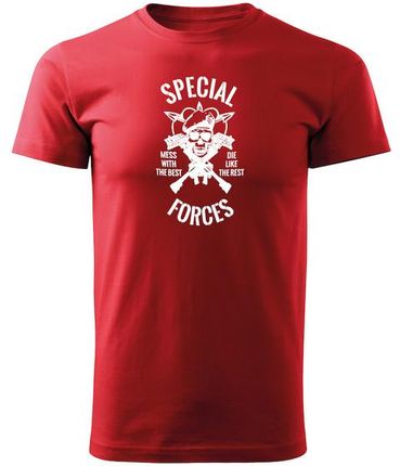 DRAGOWA koszulka z krótkim rękawem special forces, czerwona 160g/m2 - Rozmiar:4XL