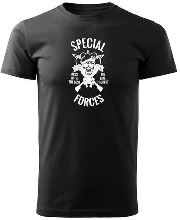 DRAGOWA koszulka z krótkim rękawem special forces, czarna 160g/m2 - Rozmiar:5XL