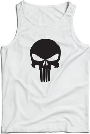 DRAGOWA męska koszulka Punisher, biała 160g/m2 - Rozmiar:L