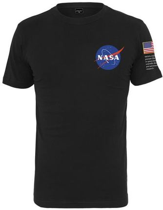 NASA męska koszulka Insignia Logo Flag, czarna - Rozmiar:S