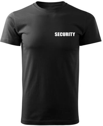 DRAGOWA koszulka z napisem SECURITY, czarna - Rozmiar:3XL
