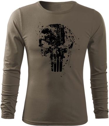 DRAGOWA Fit-T koszulka z długim rękawem Frank The Punisher, oliwkowa 160g/m2 - Rozmiar:S