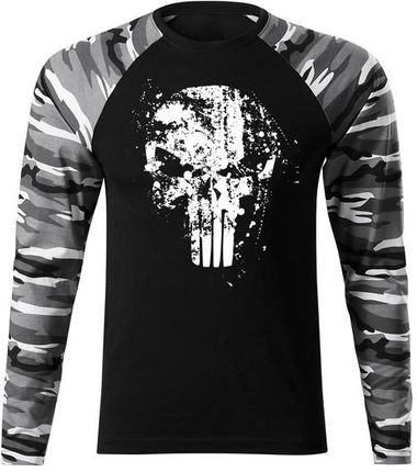 DRAGOWA Fit-T koszulka z długim rękawem Frank The Punisher, metro 160g/m2 - Rozmiar:L